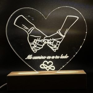 L&aacute;mpara LED Coraz&oacute;n Manos Unidas
