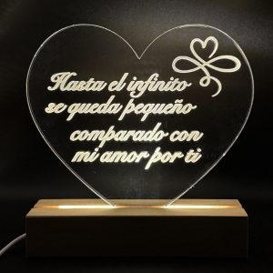 L&aacute;mpara LED Coraz&oacute;n Amor Infinito